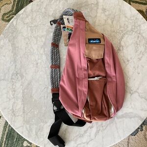 Kavu Pink and Tan Sling Bag